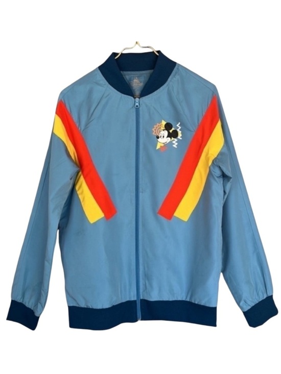 Disney Jackets & Blazers - Disney Mickey Mouse Retro Windbreaker Jacket Blue Stripe Small